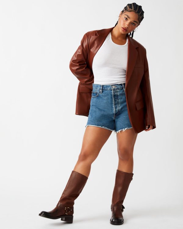 IMAAN FAUX LEATHER BLAZER COGNAC - SM REBOOTED - Image 5