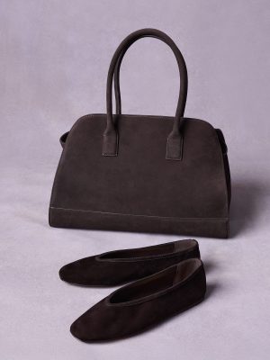 LENI FLAT AND HEIDEE BAG BROWN SUEDE BUNDLE