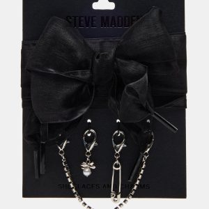 SHOE LACES AND CHARMS BLACK