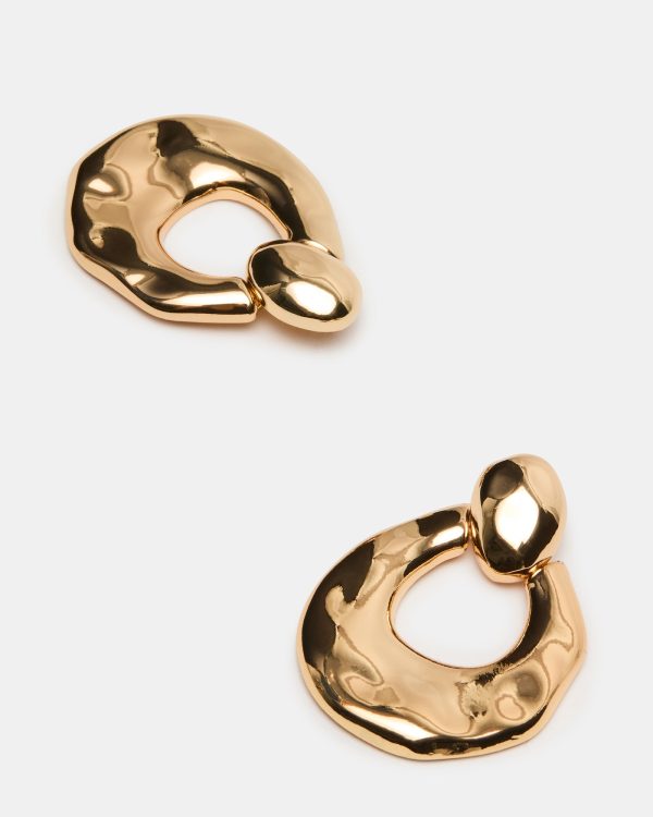 DOOR KNOCKER EARRINGS GOLD - Image 3
