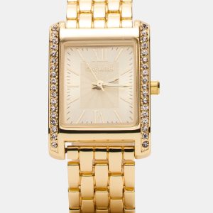 WOMEN'S SQUARE STAINLESS STEEL WATCH GOLD