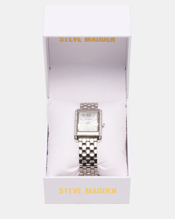 WOMEN'S SQUARE STAINLESS STEEL WATCH SILVER - Image 3