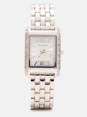 WOMEN'S SQUARE STAINLESS STEEL WATCH SILVER