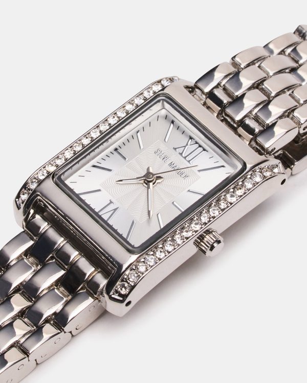 WOMEN'S SQUARE STAINLESS STEEL WATCH SILVER - Image 2