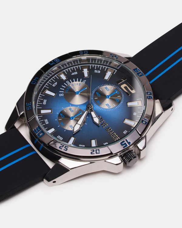 MEN'S ALLOY WATCH BLACK/BLUE - Image 2