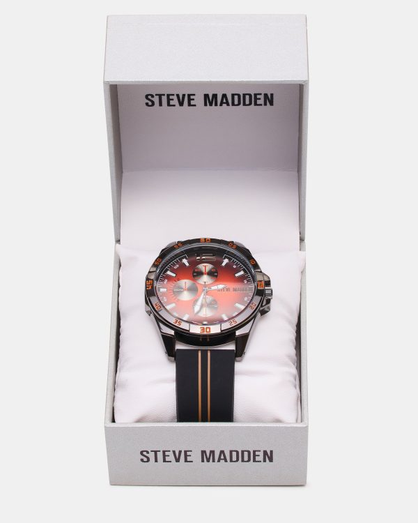 MEN'S ALLOY WATCH BLACK/RED - Image 3
