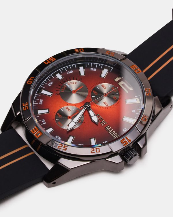 MEN'S ALLOY WATCH BLACK/RED - Image 2