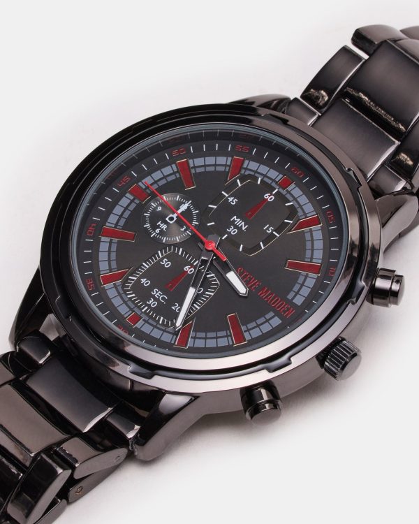 MEN'S STAINLESS STEEL WATCH BLACK - Image 2