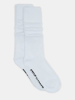 2 PACK SLOUCHY CREW SOCKS WHITE
