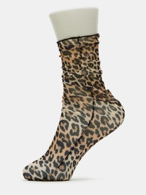 LEOPARD MESH SOCKS NATURAL