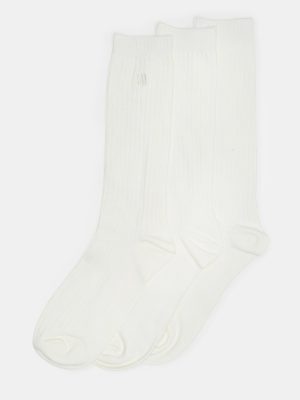 CASUAL HIGH CREW SOCKS IVORY