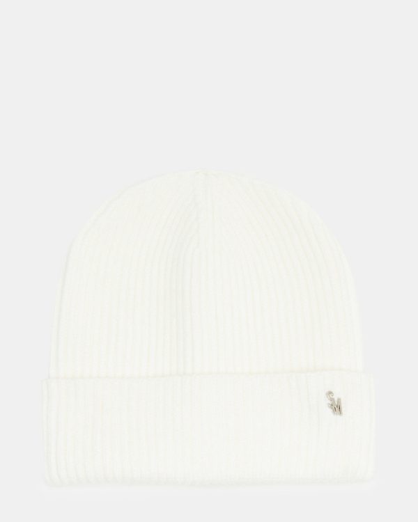 CLASSIC RIBBED KNIT BEANIE IVORY