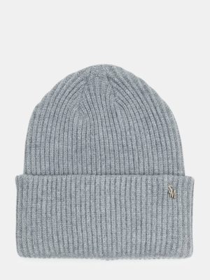 DOUBLE LAYER RIBBED KNIT BEANIE GREY