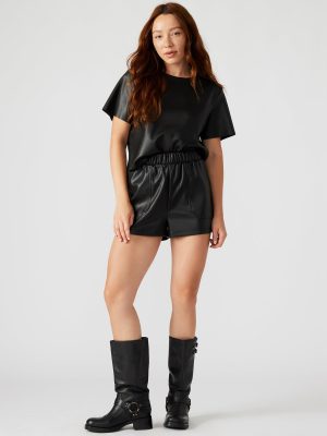 FAUX THE RECORD SHORT BLACK