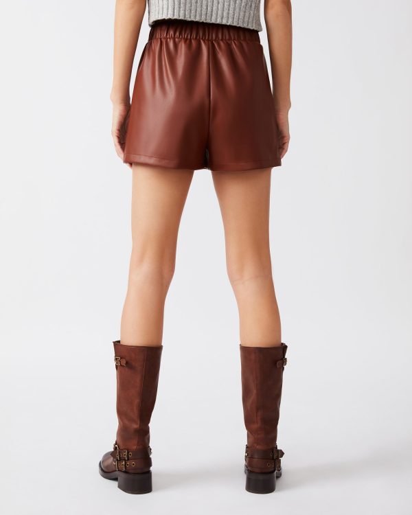 FAUX THE RECORD SHORT COGNAC - Image 5