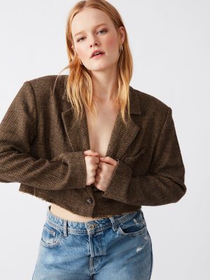 RUPI CROPPED BLAZER BROWN