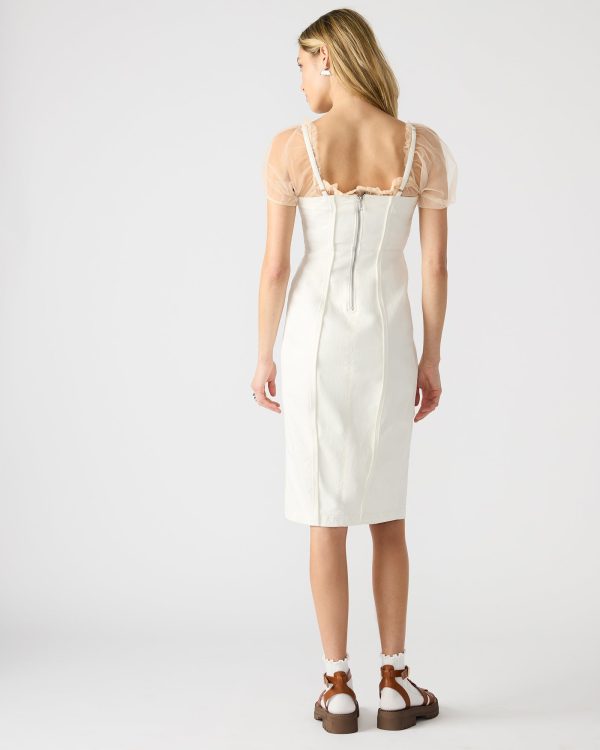 GISELLE DENIM DRESS WHITE - Image 4