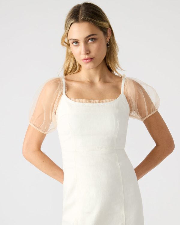 GISELLE DENIM DRESS WHITE - Image 5