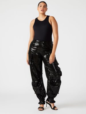 DUO SEQUIN PANT BLACK