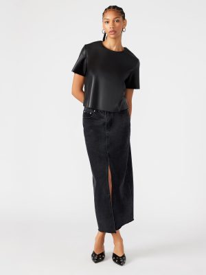 AVANI DENIM SKIRT BLACK