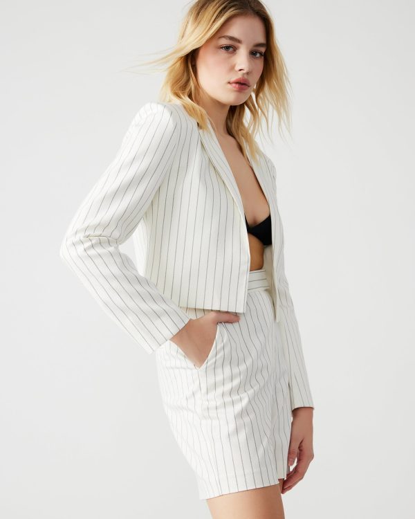 RUPI CROPPED BLAZER WHITE/BLACK - Image 3