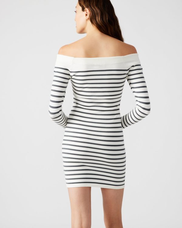 NOA SWEATER DRESS WHITE/BLACK - Image 4