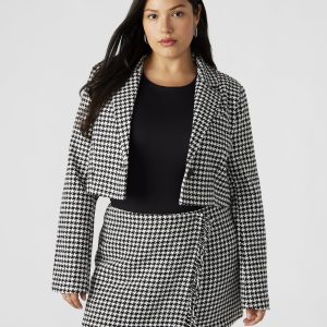 RUPI CROPPED BLAZER BLACK/WHITE