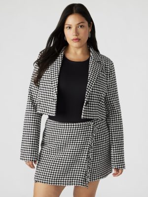 RUPI CROPPED BLAZER BLACK/WHITE