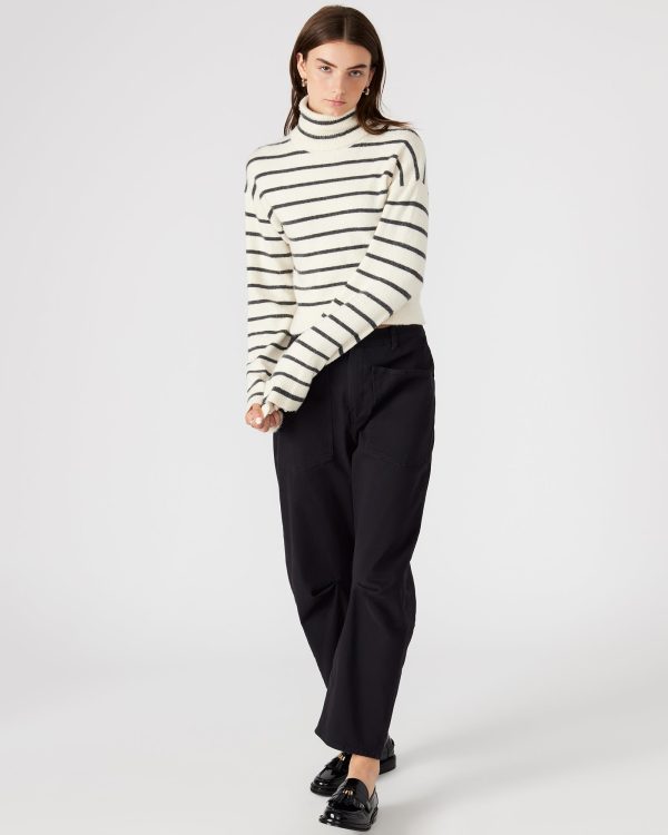NARSHA SWEATER WHITE/BLACK - Image 5