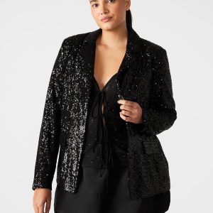 PAYTON SEQUIN BLAZER BLACK