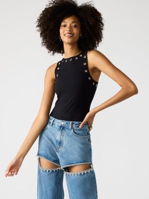 NICO GROMMET BODYSUIT BLACK