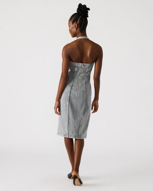 GIA DENIM DRESS LIGHT GREY - Image 3