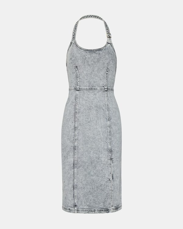 GIA DENIM DRESS LIGHT GREY - Image 5
