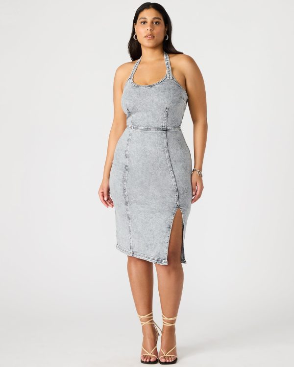 GIA DENIM DRESS LIGHT GREY - Image 2