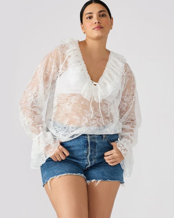 HAMPTON LACE BLOUSE WHITE - Image 2