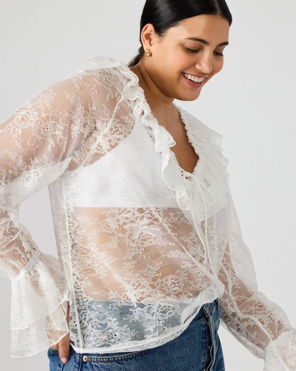 HAMPTON LACE BLOUSE WHITE - Image 5
