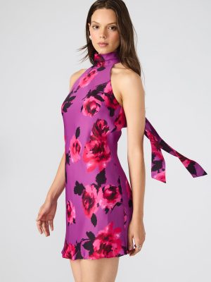 LARA MINI DRESS ROSETTE PINK