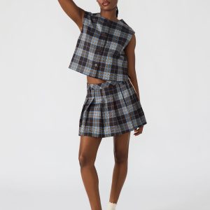 MARGO SKIRT BROWN PLAID