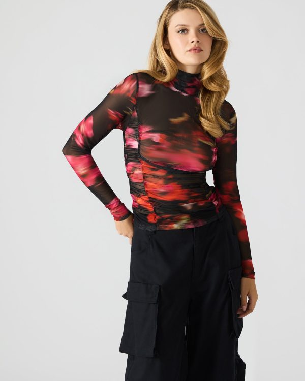 TAYLORE TOP BLURRY FLORAL