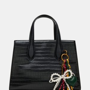 CALLEB BAG BLACK CROCODILE