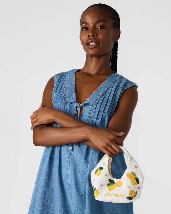 KINSLEY BEADED BAG LEMON - Image 2