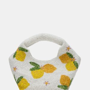 KINSLEY BEADED BAG LEMON