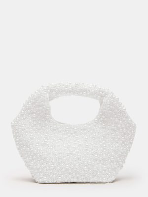 KINSLEY BEADED BAG WHITE