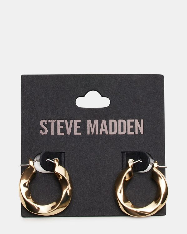 SMALL TWISTED HOOPS GOLD - Image 3