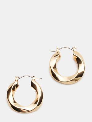 SMALL TWISTED HOOPS GOLD