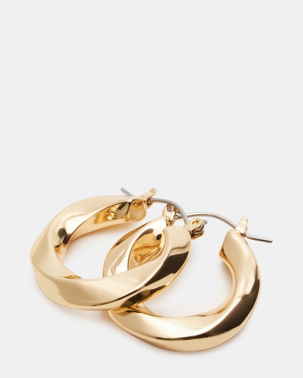 SMALL TWISTED HOOPS GOLD - Image 2