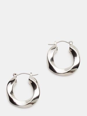 SMALL TWISTED HOOPS SILVER