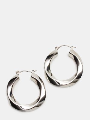 MEDIUM TWISTED HOOPS SILVER