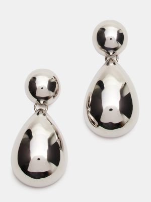 DOUBLE TEARDROP EARRINGS SILVER