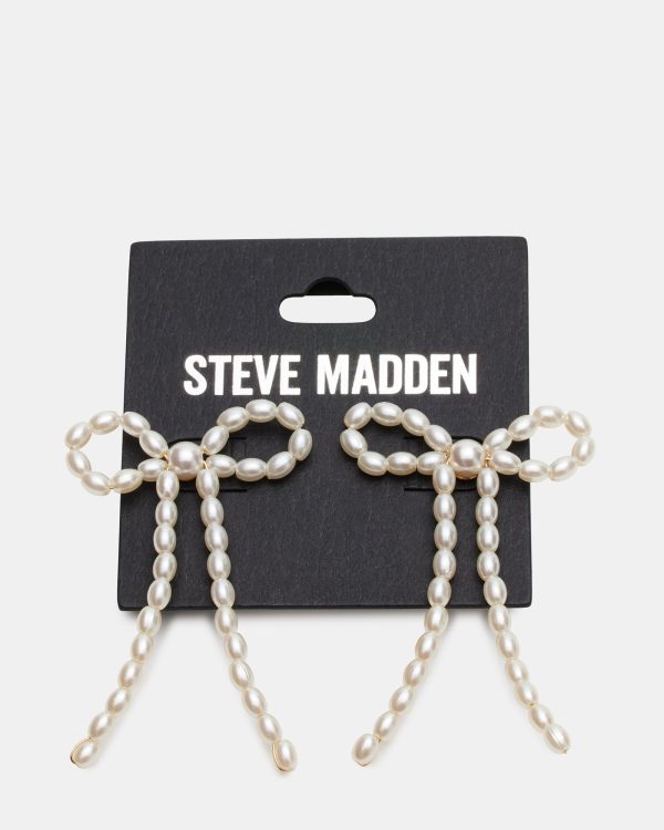 PEARL BOW EARRINGS IVORY - Image 3